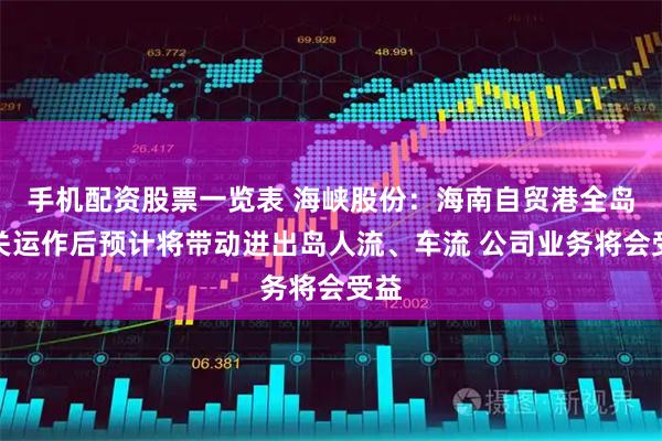 手机配资股票一览表 海峡股份：海南自贸港全岛封关运作后预计将带动进出岛人流、车流 公司业务将会受益